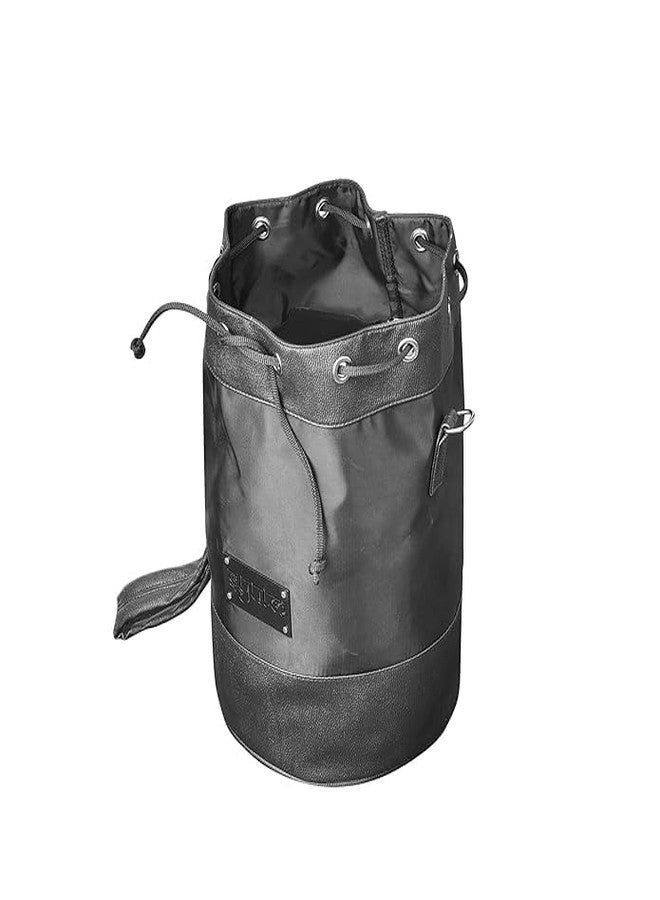SYUTM Unisex Potli Handbag Crossbody Sling Bag Matty Leather Purse with Detachable and Adjustable Strap (Black Leather Drawstring Shoulder Bag) - Image 4